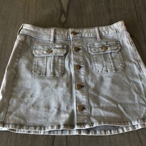 Altar’d State Gray Button-Front Denim skirt